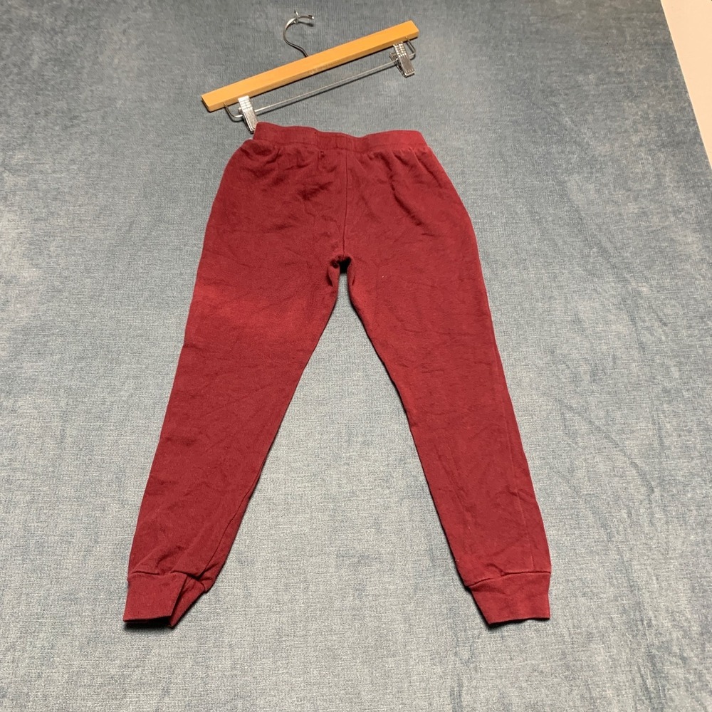 Bebe Jogger Sweatpants Girls M 7/8 Red Fleece Lined Drawstring Elastic Waist